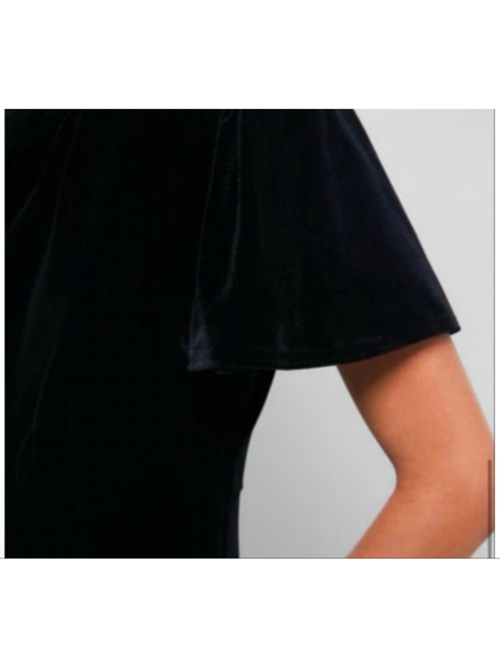 NWT Tuckernuck Black Velvet Midi Dress with Flutter Sleeves Xl - Picture 2 of 6